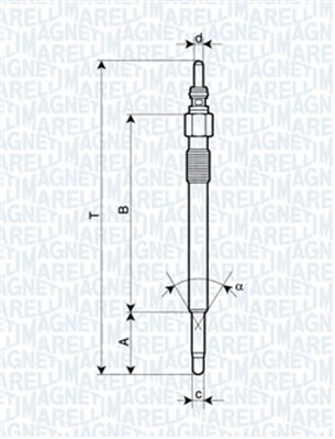 Glödstift 11,5V Magneti marelli 062900050304 MAGNETI MARELLI