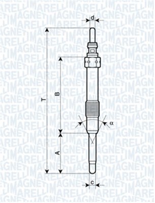 Glödstift 11V Magneti marelli 062900053304 MAGNETI MARELLI