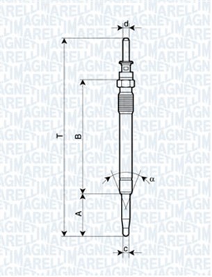 Glödstift 5V Magneti marelli 062900078304 MAGNETI MARELLI