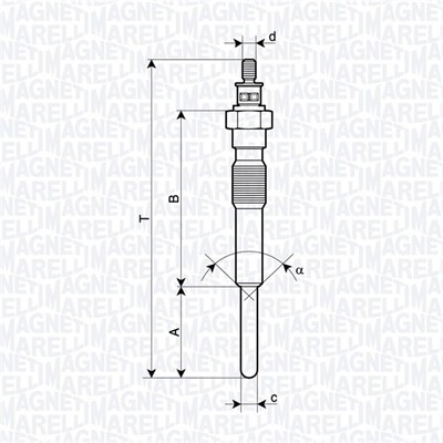 Glödstift 23V Magneti marelli 062900125304 MAGNETI MARELLI