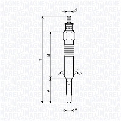 Glödstift 11V Magneti marelli 062900126304 MAGNETI MARELLI