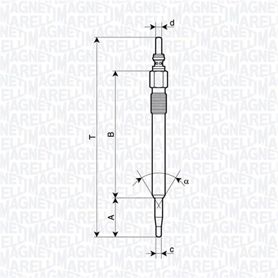 Glödstift 5V Magneti marelli 062900128304 MAGNETI MARELLI