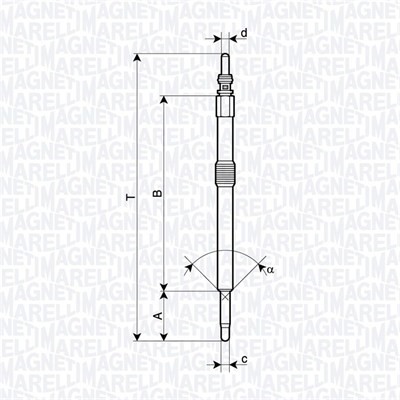 Glödstift 11,5V Magneti marelli 062900133304 MAGNETI MARELLI
