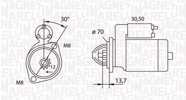 Startmotor 12V Magneti marelli 063191007010 MAGNETI MARELLI