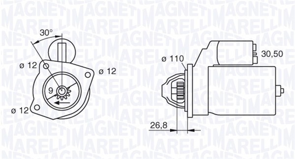 Startmotor 12V Magneti marelli 063217154010 MAGNETI MARELLI