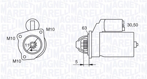 Startmotor 12V Magneti marelli 063280036010 MAGNETI MARELLI