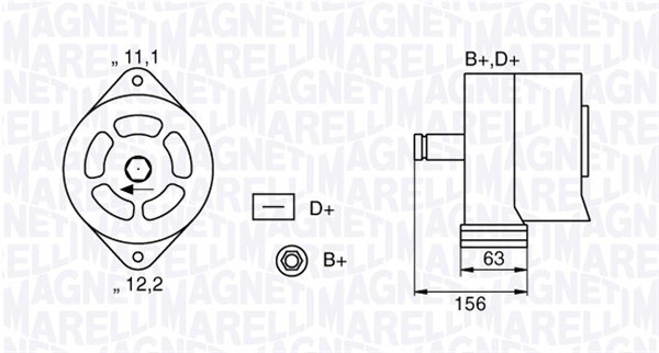 Generator 28V 30A Magneti marelli 063320025010 MAGNETI MARELLI