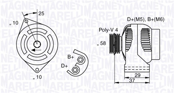 Generator 12V 75A Magneti marelli 063341658010 MAGNETI MARELLI