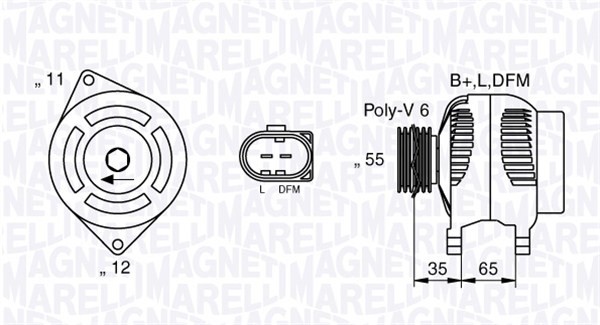 Generator 12V 150A Magneti marelli 063377014010 MAGNETI MARELLI