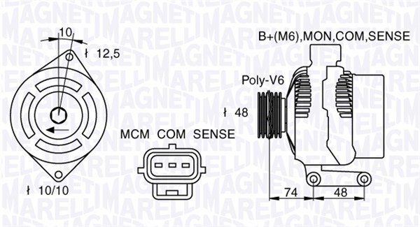 Generator 12V 90A Magneti marelli 063377411010 MAGNETI MARELLI