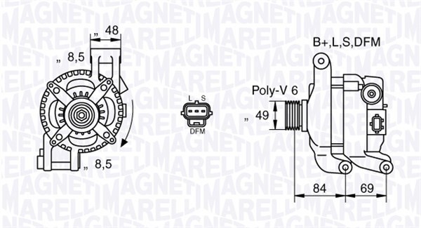 Generator 12V 150A Magneti marelli 063377417010 MAGNETI MARELLI