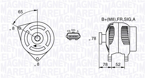 Generator 12V 105A Magneti marelli 063377421010 MAGNETI MARELLI