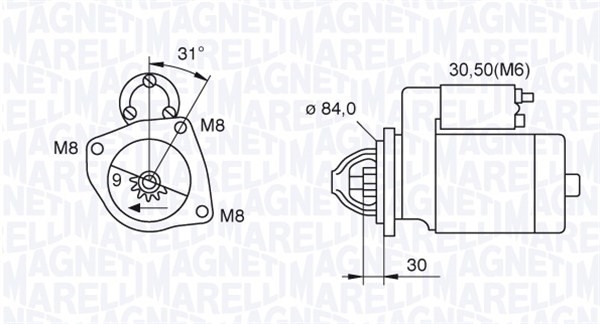 Startmotor 12V Magneti marelli 063521093070 MAGNETI MARELLI