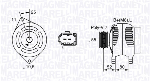 Generator 12V 140A Magneti marelli 063535250200 MAGNETI MARELLI