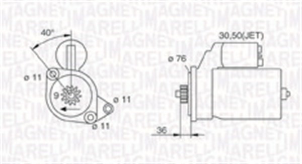 Startmotor 12V Magneti marelli 063720618010 MAGNETI MARELLI