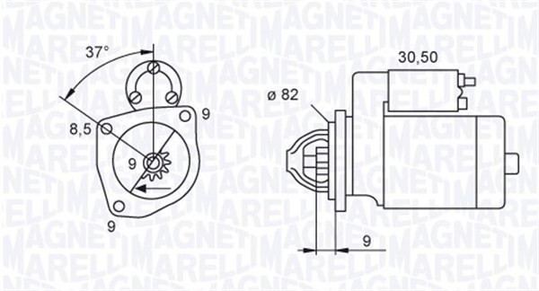 Startmotor 12V Magneti marelli 063721045010 MAGNETI MARELLI