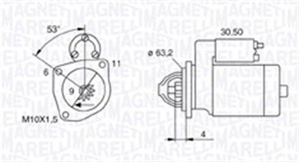 Startmotor 12V Magneti marelli 063721057010 MAGNETI MARELLI