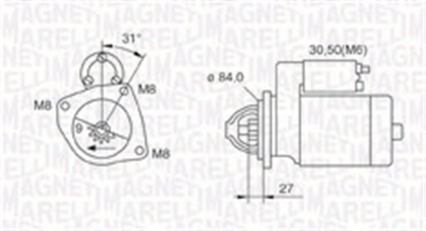 Startmotor 12V Magneti marelli 063721203010 MAGNETI MARELLI