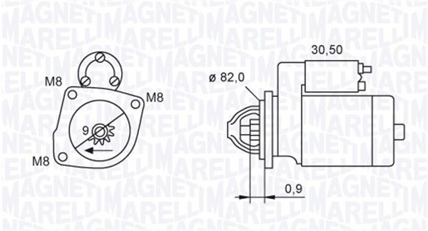 Startmotor 12V Magneti marelli 063721552010 MAGNETI MARELLI