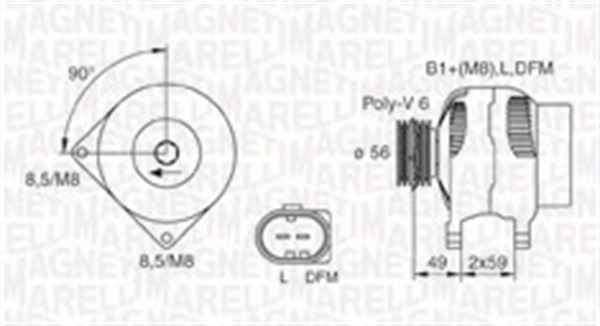 Generator 12V 90A Magneti marelli 063731378010 MAGNETI MARELLI