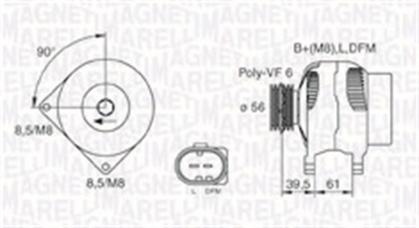 Generator 12V 120A Magneti marelli 063731394010 MAGNETI MARELLI
