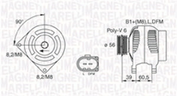 Generator 12V 90A Magneti marelli 063731446010 MAGNETI MARELLI