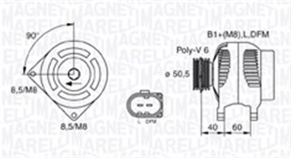 Generator 12V 90A Magneti marelli 063731542010 MAGNETI MARELLI