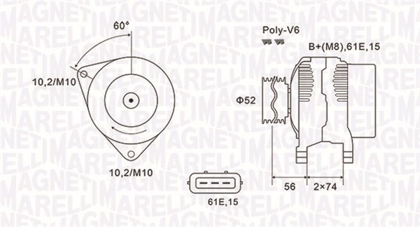 Generator Magneti marelli 063731580010 MAGNETI MARELLI