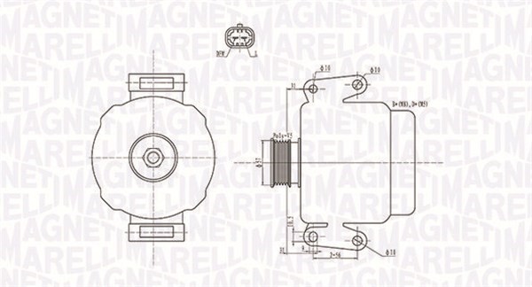 Generator 12V 120A Magneti marelli 063731592010 MAGNETI MARELLI