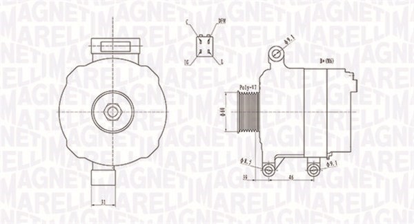 Generator 12V 90A Magneti marelli 063731728010 MAGNETI MARELLI