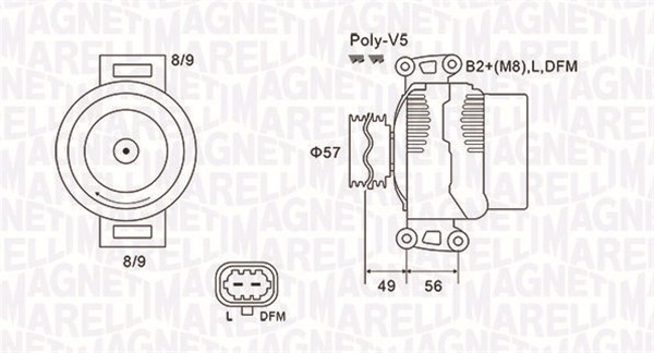 Generator 14V 120A Magneti marelli 063731740010 MAGNETI MARELLI