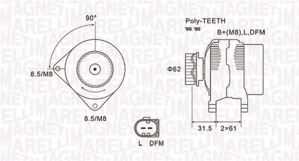 Generator Magneti marelli 063731820010 MAGNETI MARELLI
