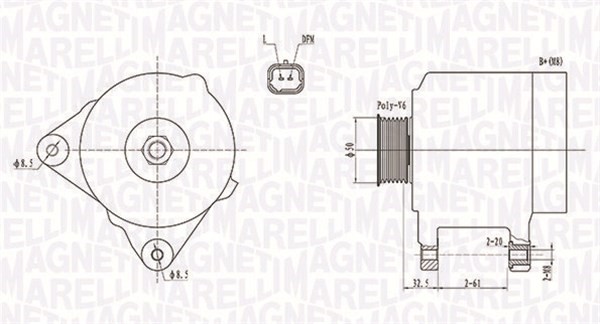 Generator 12V 150A Magneti marelli 063731824010 MAGNETI MARELLI