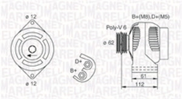 Generator 12V 105A Magneti marelli 063731884010 MAGNETI MARELLI
