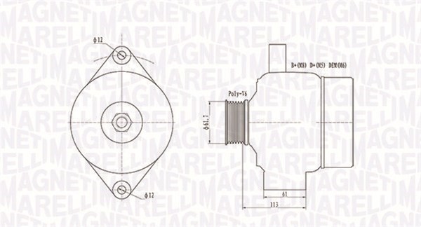 Generator 12V 130A Magneti marelli 063731890010 MAGNETI MARELLI