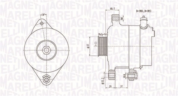 Generator 12V 80A Magneti marelli 063731949010 MAGNETI MARELLI