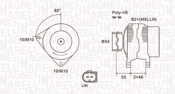 Generator 14V 150A Magneti marelli 063731970010 MAGNETI MARELLI