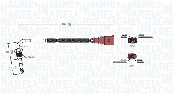 Sensor, avgastemperatur Magneti marelli 172000011010 MAGNETI MARELLI