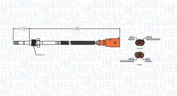 Sensor, avgastemperatur Magneti marelli 172000013010 MAGNETI MARELLI
