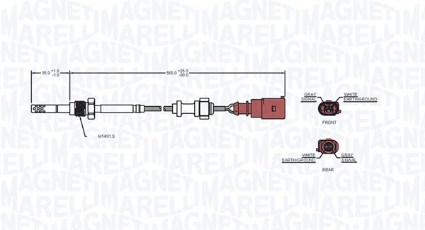 Sensor, avgastemperatur Magneti marelli 172000015010 MAGNETI MARELLI