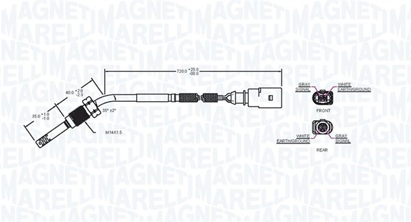 Sensor, avgastemperatur Magneti marelli 172000017010 MAGNETI MARELLI