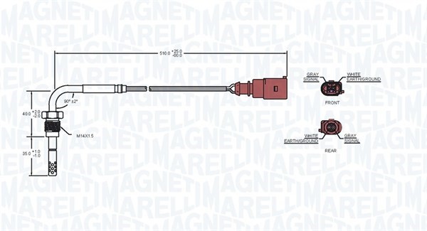 Sensor, avgastemperatur Magneti marelli 172000019010 MAGNETI MARELLI