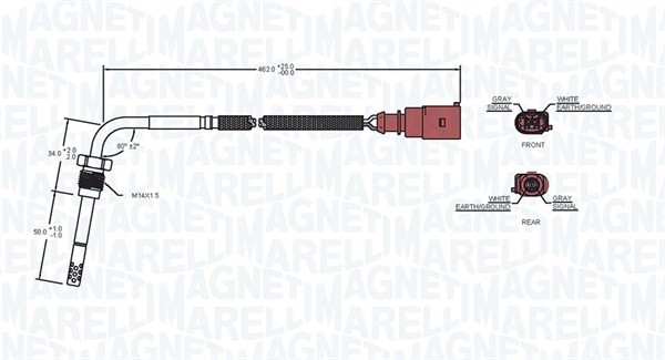 Sensor, avgastemperatur Magneti marelli 172000025010 MAGNETI MARELLI