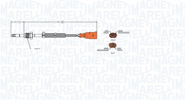 Sensor, avgastemperatur Magneti marelli 172000027010 MAGNETI MARELLI