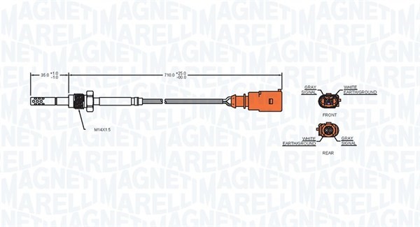 Sensor, avgastemperatur Magneti marelli 172000033010 MAGNETI MARELLI