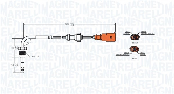 Sensor, avgastemperatur Magneti marelli 172000039010 MAGNETI MARELLI