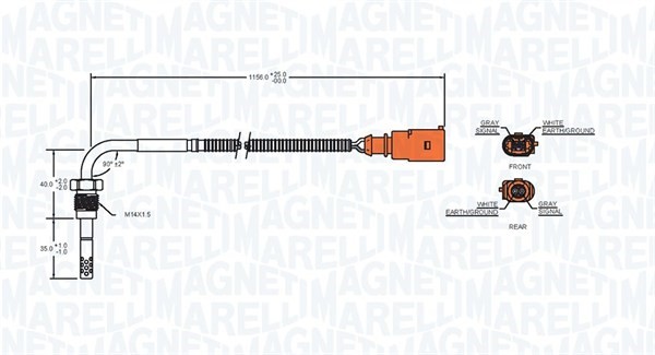 Sensor, avgastemperatur Magneti marelli 172000041010 MAGNETI MARELLI