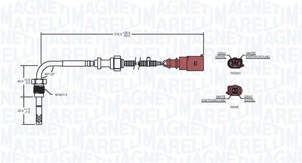Sensor, avgastemperatur Magneti marelli 172000045010 MAGNETI MARELLI