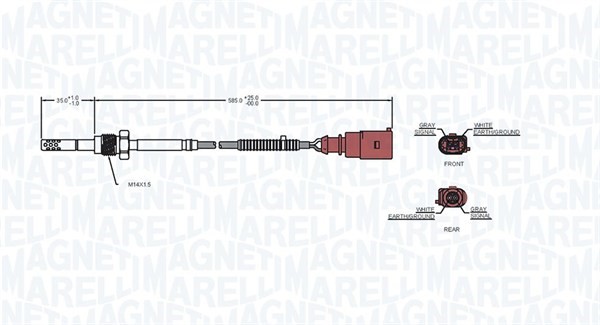 Sensor, avgastemperatur Magneti marelli 172000049010 MAGNETI MARELLI