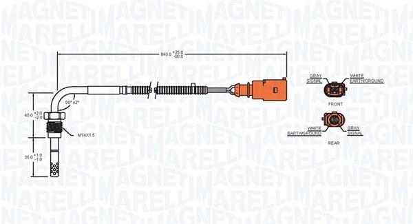 Sensor, avgastemperatur Magneti marelli 172000051010 MAGNETI MARELLI